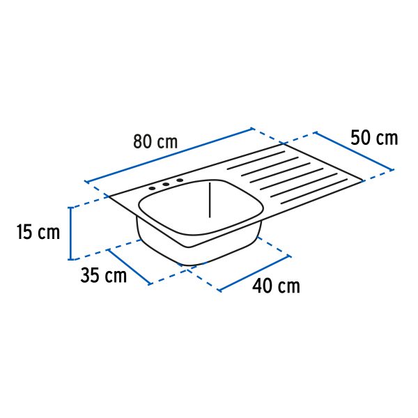 49165 - Tarja de sobreponer 80 x 50 cm tina izquierda, FOSET
