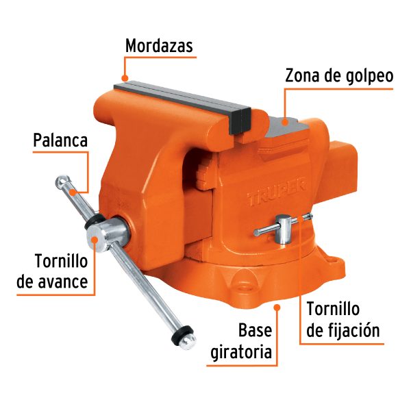 18595 - Tornillo de banco 8' uso industrial de hierro nodular