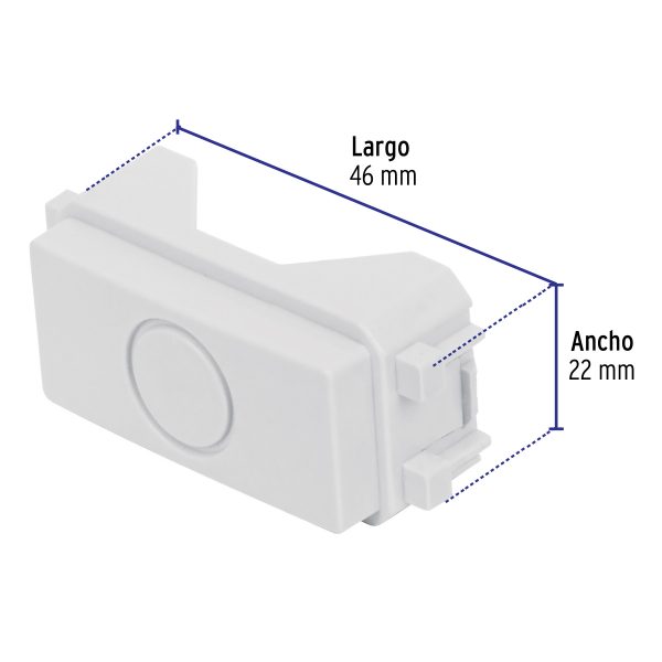 46140 - Módulo (tapón) ciego, línea Italiana, color blanco, Volteck