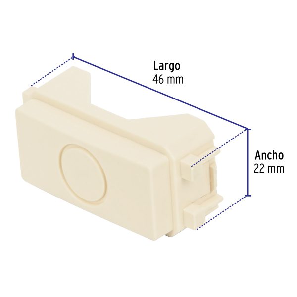 46143 - Módulo (tapón) ciego, línea Italiana, color marfil , Volteck