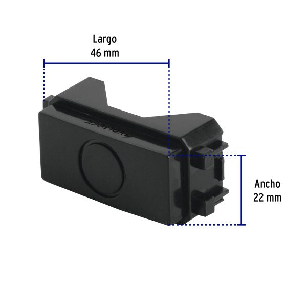 47604 - Módulo (tapón) ciego, línea Italiana, color negro, Volteck