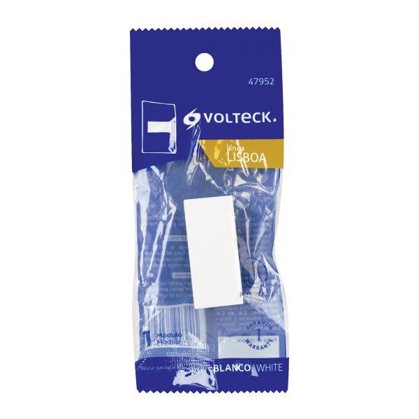 47952 - Tapón ciego blanco de 1 módulo, línea Lisboa, Volteck