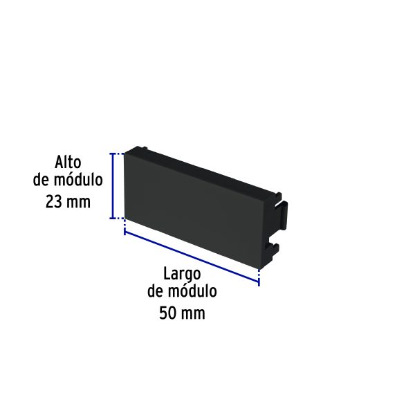 47885 - Tapón ciego negro de 1 módulo, línea Lisboa, Volteck