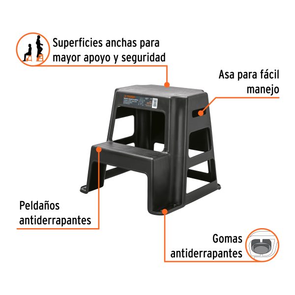 10499 - Taburete de 2 peldaños, Truper