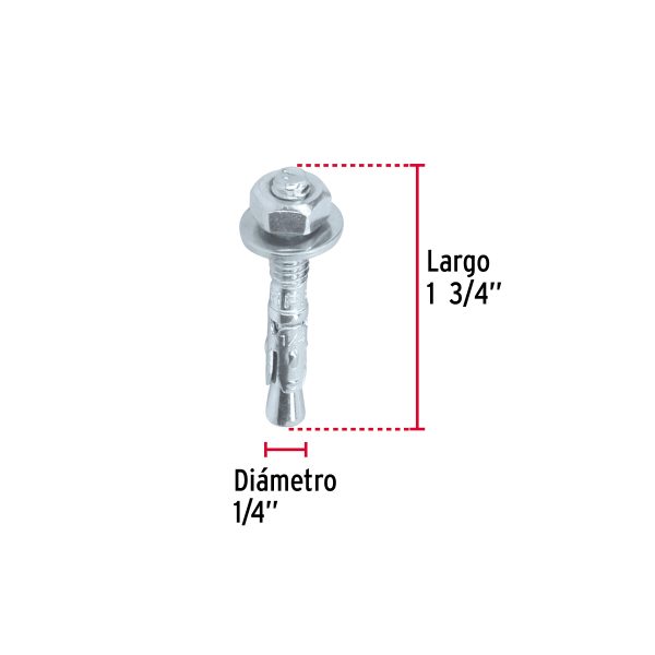 46657 - Bolsa con 6 taquetes arpón 1/4' x 1-3/4', Fiero