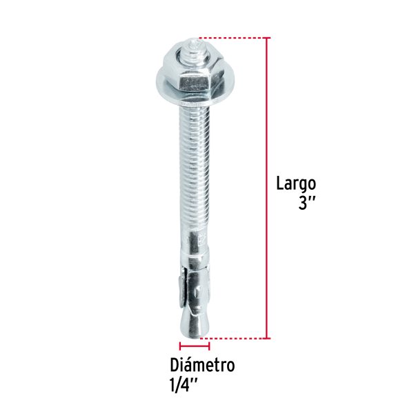 46659 - Bolsa con 6 taquetes arpón 1/4' x 3', Fiero