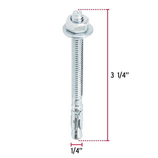46635 - Caja con 100 taquetes arpón de 1/4' x 3-1/4', Fiero