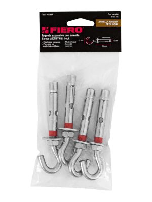 47565 - Bolsa con 4 taquetes expansivos 10x65 mm con armella abierta