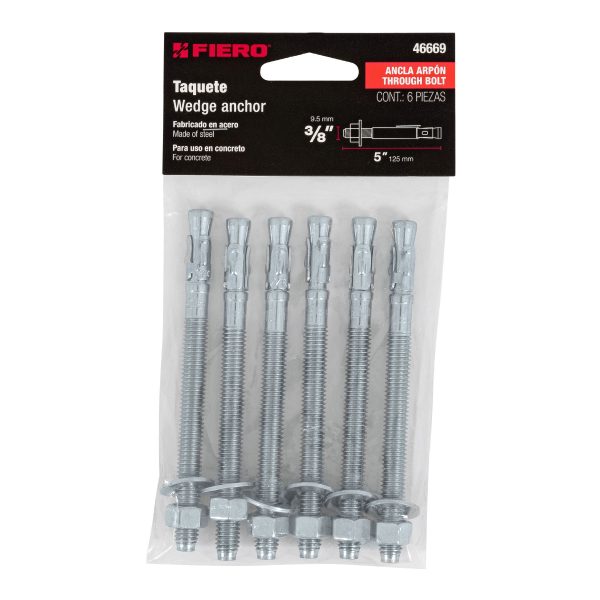 46669 - Bolsa con 6 taquetes arpón 3/8' x 5', Fiero