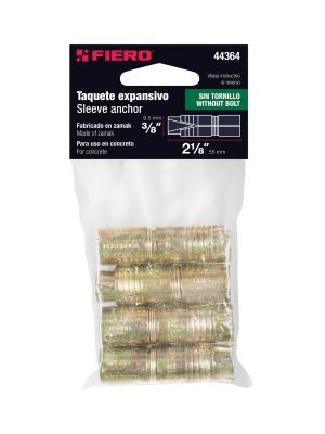 44364 - Bolsa con 4 taquetes expansivos de 3/8' sin tornillo, Fiero