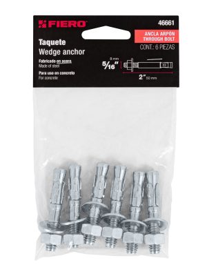 46661 - Bolsa con 6 taquetes arpón 5/16' x 2', Fiero