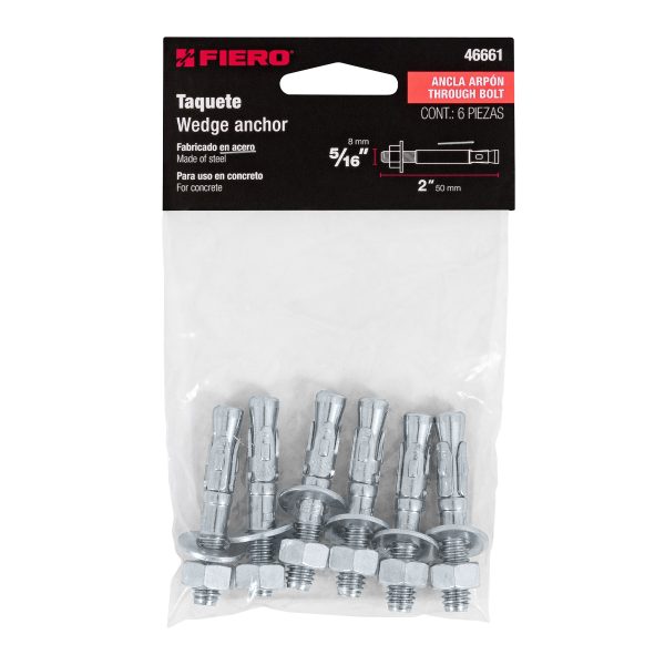 46661 - Bolsa con 6 taquetes arpón 5/16' x 2', Fiero