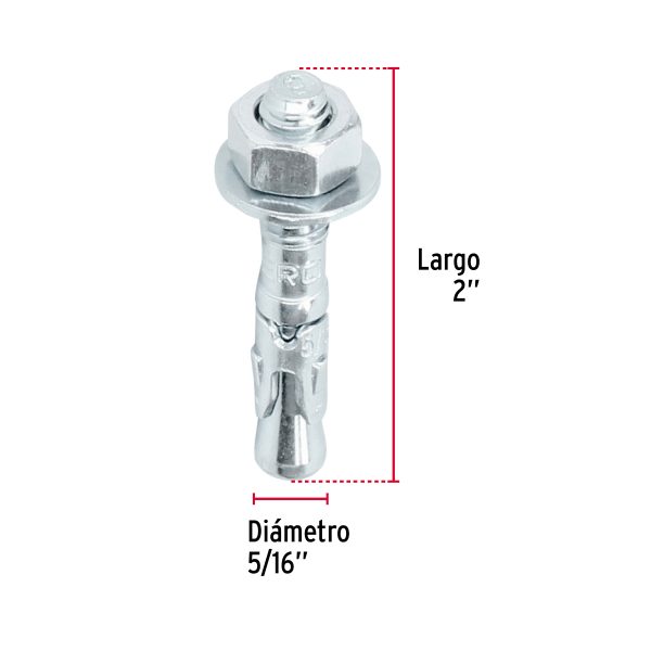 46661 - Bolsa con 6 taquetes arpón 5/16' x 2', Fiero