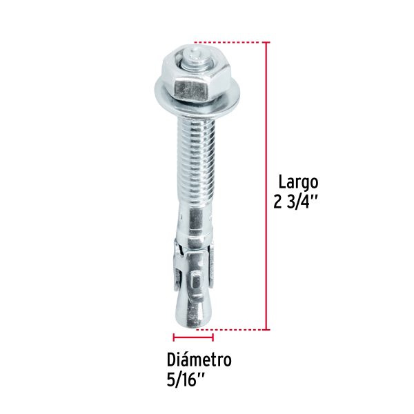 46662 - Bolsa con 6 taquetes arpón 5/16' x 2-3/4', Fiero