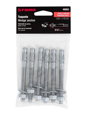 46663 - Bolsa con 6 taquetes arpón 5/16' x 3-1/2', Fiero