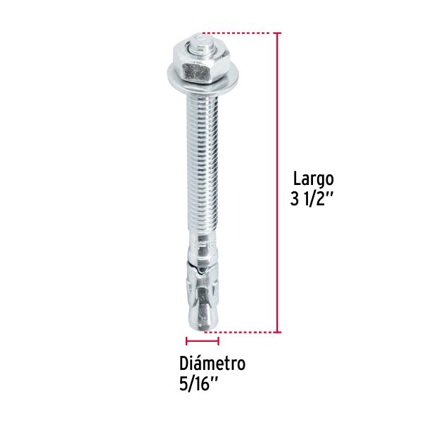 46663 - Bolsa con 6 taquetes arpón 5/16' x 3-1/2', Fiero