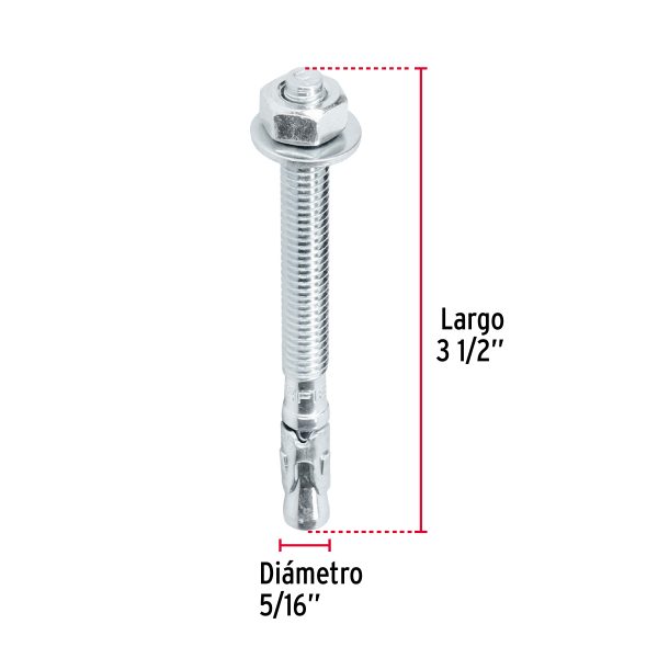 46638 - Caja con 100 taquetes arpón de 5/16' x 3-1/2', Fiero