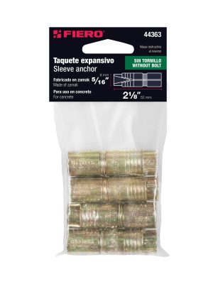 44363 - Bolsa con 4 taquetes expansivos de 5/16' sin tornillo, Fiero