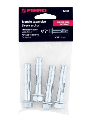 44361 - Bolsa con 4 taquetes expansivos de 5/16' con tornillo, Fiero