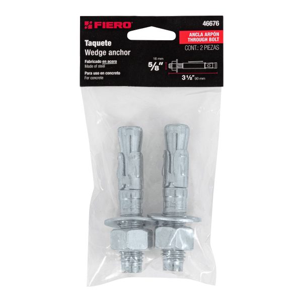 46676 - Bolsa con 2 taquetes arpón 5/8' x 3-1/2', Fiero