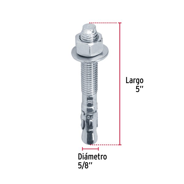 46653 - Caja con 25 taquetes arpón de 5/8' x 5', Fiero