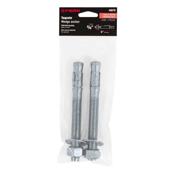 46679 - Bolsa con 2 taquetes arpón 5/8' x 6', Fiero