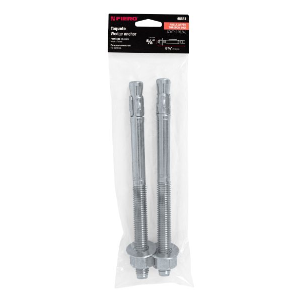 46681 - Bolsa con 2 taquetes arpón 5/8' x 8-1/2', Fiero