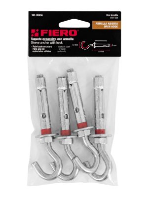 47564 - Bolsa con 4 taquetes expansivos 8x50 mm con armella abierta