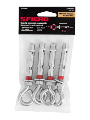 TAE-8X45CE1.jpg 47560 - Bolsa con 4 taquetes expansivos 8x50 mm con armella cerrada