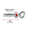 45734 - Caja con 100 taquetes expansivos 8x50 mm con armella cerrada