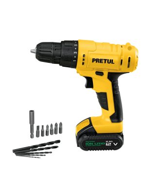 TALI-12P.jpg 29975 - Taladro 3/8', 12V, 1 batería 2Ah, PRETUL