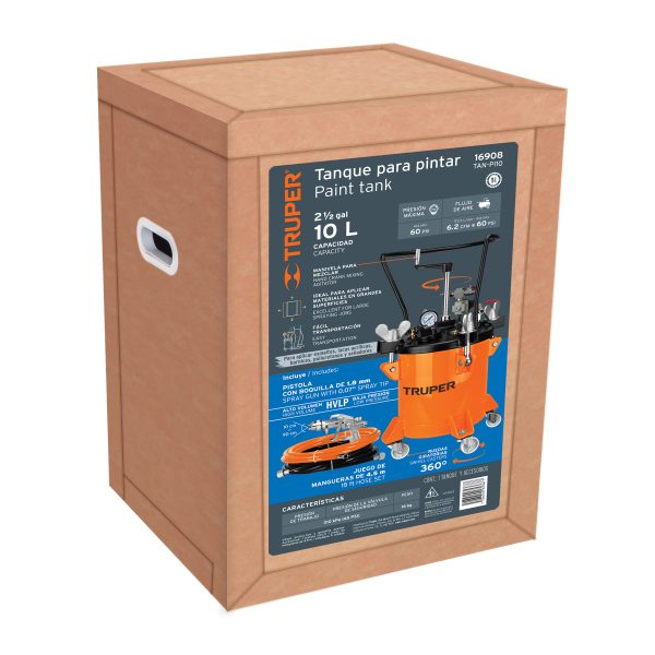 16908 - Tanque para pintura con manguera y pistola, 10 litros