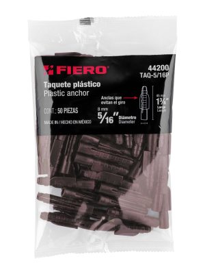TAQ-5-16PE1.jpg 44200 - Bolsa con 50 taquetes de plástico 5/16', Fiero