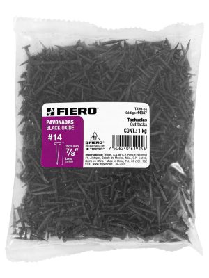 44937 - Bolsa con 1 kg de tachuelas pavonadas No. 14, Fiero