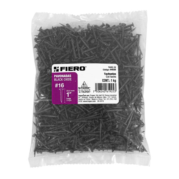 44938 - Bolsa con 1 kg de tachuelas pavonadas No. 16, Fiero