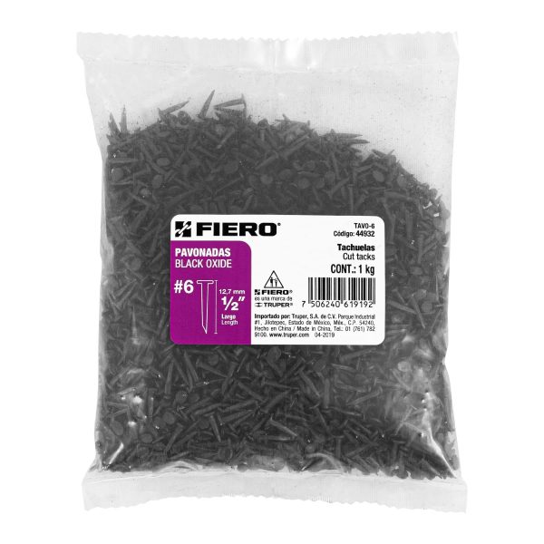 44932 - Bolsa con 1 kg de tachuelas pavonadas No. 6, Fiero