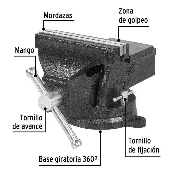 26044 - Tornillo de banco 8' de hierro gris, Pretul