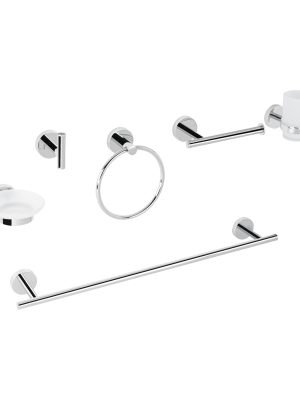 47973 - Juego de 6 accesorios para baño acabado cromo, Foset Tubig