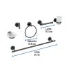 47975 - Juego de 6 accesorios para baño acabado negro, Foset Tubig