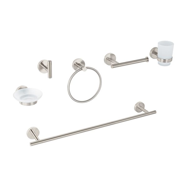 47974 - Juego de 6 accesorios para baño acabado satín, Foset Tubig