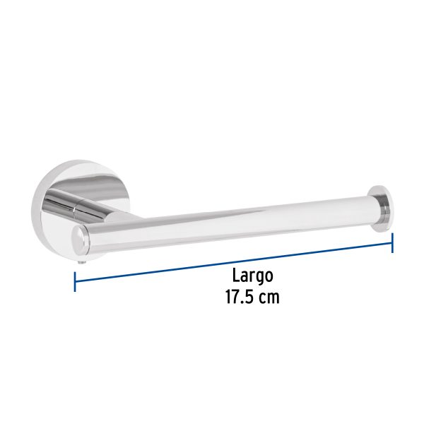 45958 - Portarrollo metálico acabado cromo, Foset Túbig