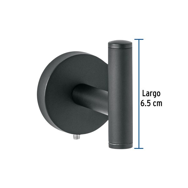 45963 - Gancho sencillo metálico acabado negro, Foset Túbig