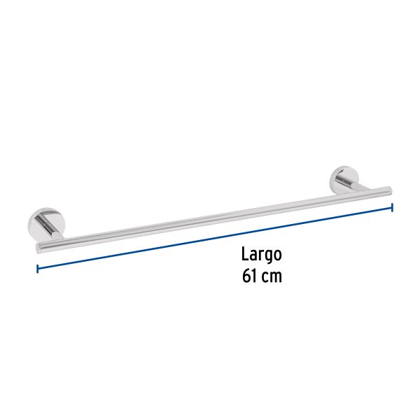 45970 - Toallero de barra metálico acabado cromo, Foset Túbig