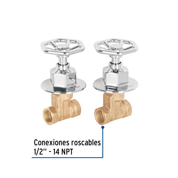 46783 - Juego llaves empotrar roscables, volante cromo, Túbig