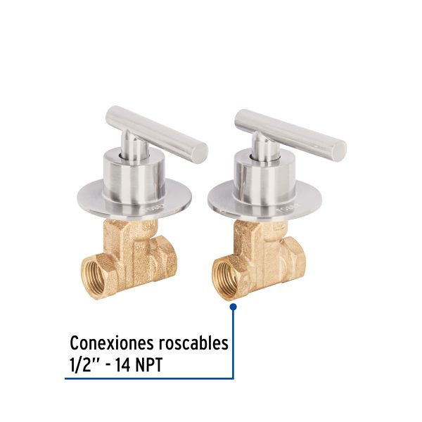 46778 - Juego llaves empotrar roscables, palanca satín, Túbig