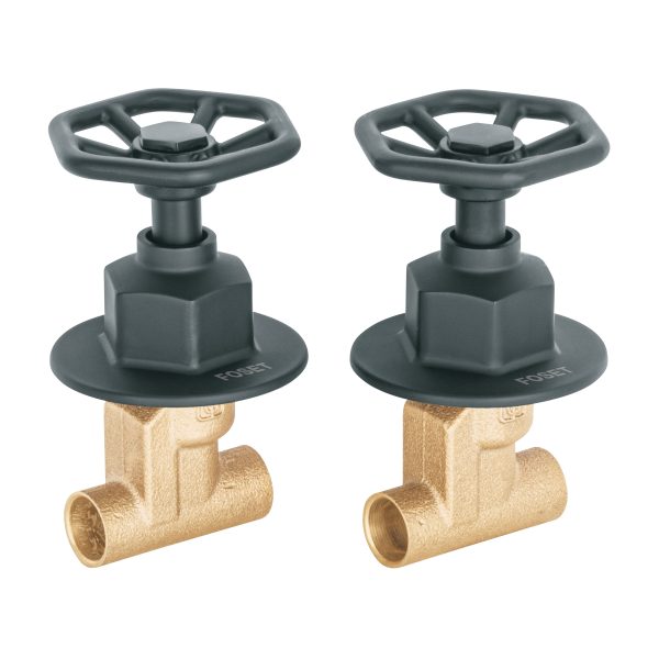 46788 - Juego llaves empotrar soldables, volante negro, Túbig