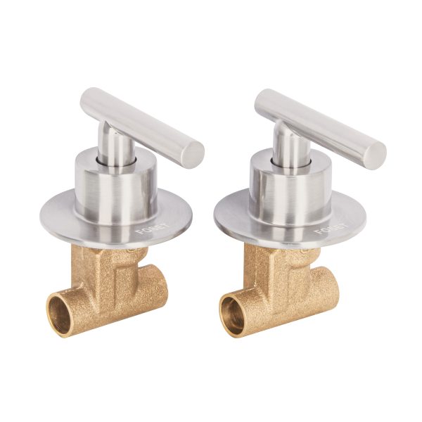 46781 - Juego llaves empotrar soldables, palanca satín, Túbig