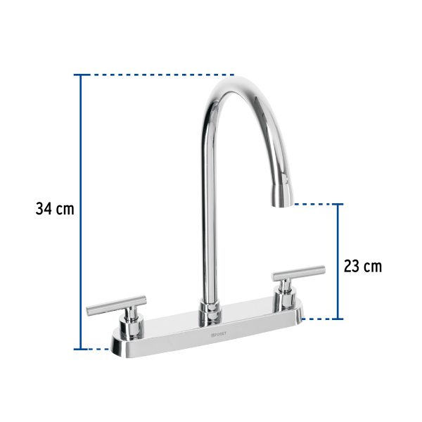 46771 - Mezcladora para fregadero, manerales palanca, cromo, Tubig