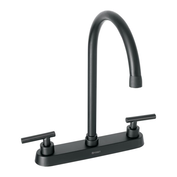 46773 - Mezcladora para fregadero,manerales palanca,negro mate,Tubig