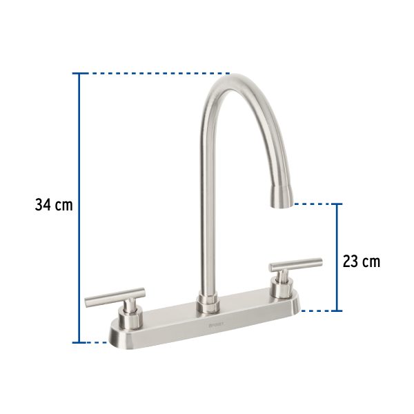 46772 - Mezcladora para fregadero, manerales palanca, satín, Tubig